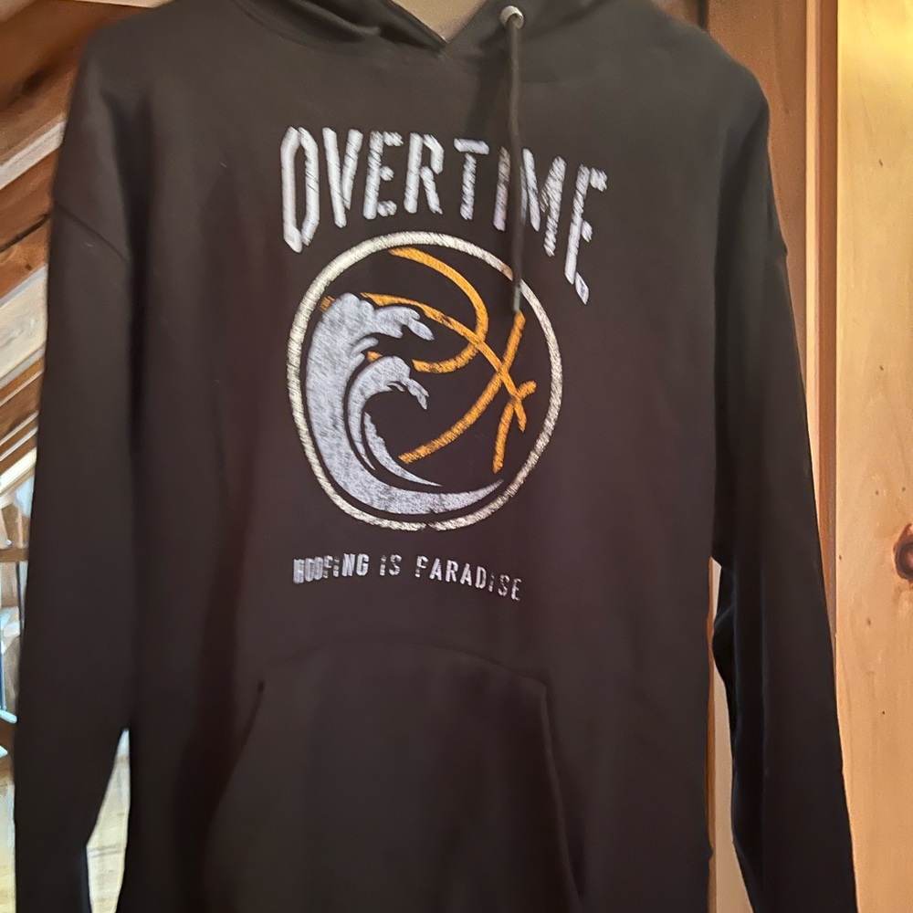 Overtime Black Graphic Hoodie for Men